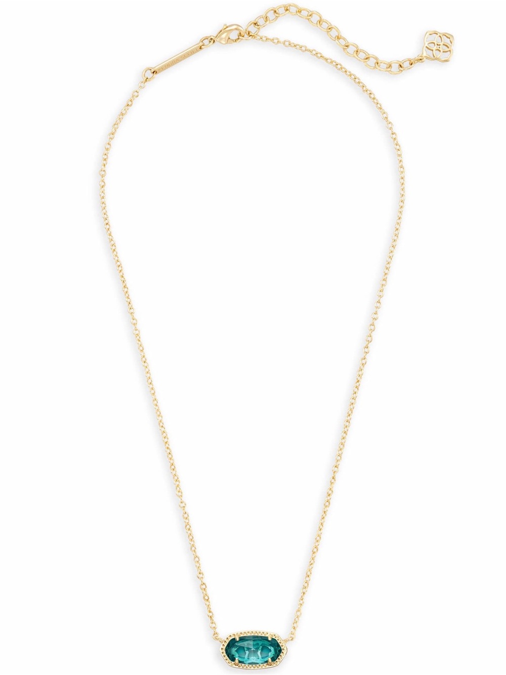 Kendra Scott Elisa Gold Pendant Necklace in London Blue Glass NWT - Picture 2 of 4